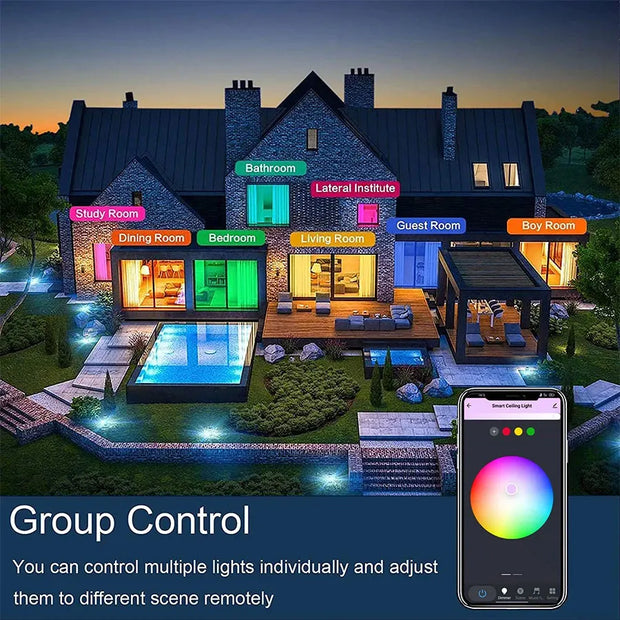 Tuya Smart WiFi Ceiling Light 24W 220V RGB Circular Ambient Lamp APP Control Work With Alexa Google Home For Bedroom Home Decor