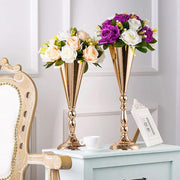 "Metal Flower Stand, Table Vase, Centerpiece, Wedding Decor Prop, Gold-Plated Trophy, and Candle Holder