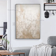 Beige White Abstract Oil Painting On Canvas Minimalist White Canvas Wall Art Handmade Large Textured White Wall Decor Unframed