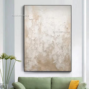 Beige White Abstract Oil Painting On Canvas Minimalist White Canvas Wall Art Handmade Large Textured White Wall Decor Unframed