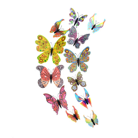 12pcs PVC 3d Butterfly wall decor cute Butterflies wall stickers art Decals home Decoration room wall art