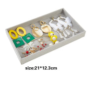 Jewelry Organizer Velvet Jewelry Storage Tray Display Ring Bracelet Necklace Storage Box Showcase Drawer Organizer Trays