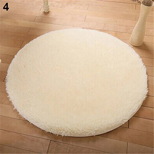 Home Solid Yoga Mat 40cm x 40cm Decor Soft Bath Bedroom Non-slip Floor Shower Rug Yoga Plush Round Mat