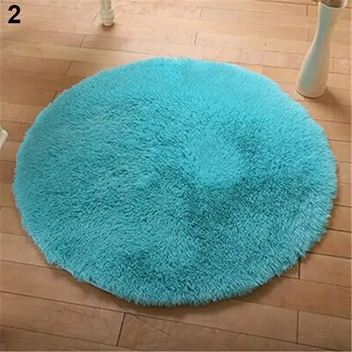 Home Solid Yoga Mat 40cm x 40cm Decor Soft Bath Bedroom Non-slip Floor Shower Rug Yoga Plush Round Mat