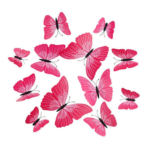 12pcs PVC 3d Butterfly wall decor cute Butterflies wall stickers art Decals home Decoration room wall art