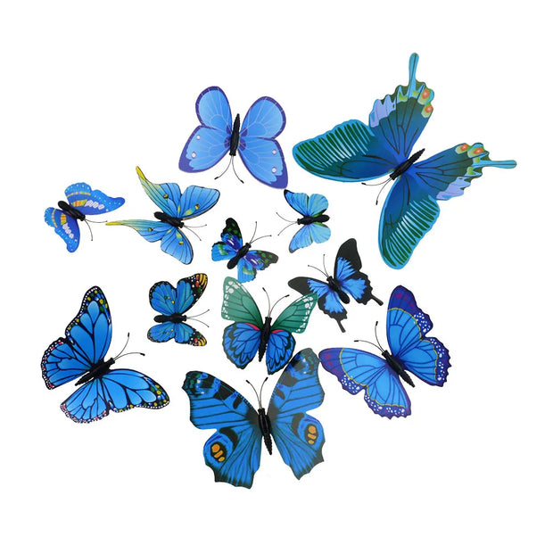 12pcs PVC 3d Butterfly wall decor cute Butterflies wall stickers art Decals home Decoration room wall art