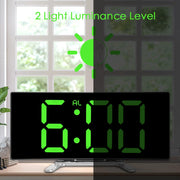 LED Screen Curved Dimmable Mirror Clock Home Decors For Kids Bedroom Large Number Table Clock Digital Alarm Clock 7 Inch