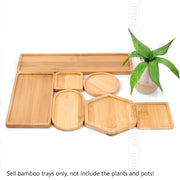 Flower Pots Nursery Planter Bamboo Tray Anti-Fade 14 Style Round Square Minimalism Holder Home Decor Gardening Supply Wood Rural