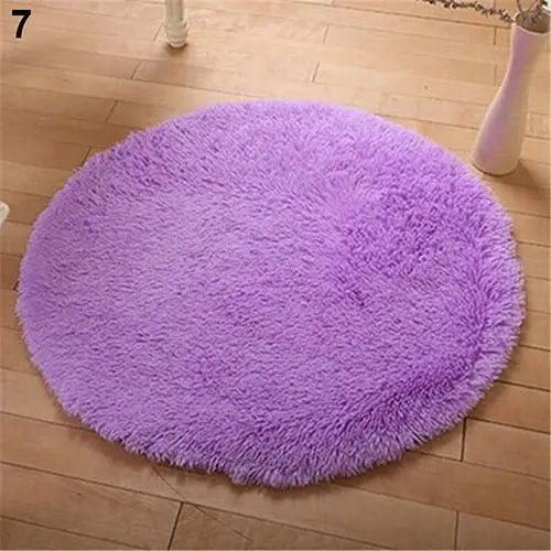 Home Solid Yoga Mat 40cm x 40cm Decor Soft Bath Bedroom Non-slip Floor Shower Rug Yoga Plush Round Mat