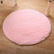 Home Solid Yoga Mat 40cm x 40cm Decor Soft Bath Bedroom Non-slip Floor Shower Rug Yoga Plush Round Mat