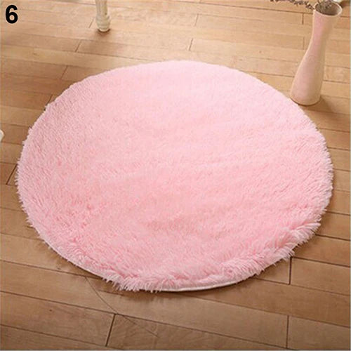 Home Solid Yoga Mat 40cm x 40cm Decor Soft Bath Bedroom Non-slip Floor Shower Rug Yoga Plush Round Mat