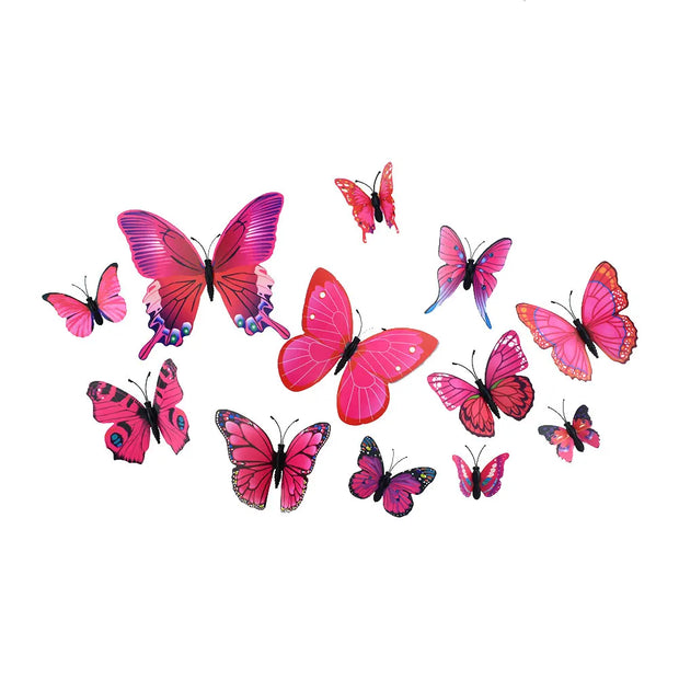 12pcs PVC 3d Butterfly wall decor cute Butterflies wall stickers art Decals home Decoration room wall art