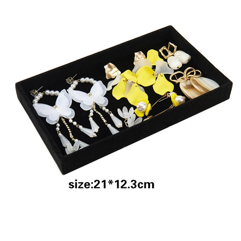 Jewelry Organizer Velvet Jewelry Storage Tray Display Ring Bracelet Necklace Storage Box Showcase Drawer Organizer Trays