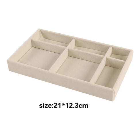 Jewelry Organizer Velvet Jewelry Storage Tray Display Ring Bracelet Necklace Storage Box Showcase Drawer Organizer Trays