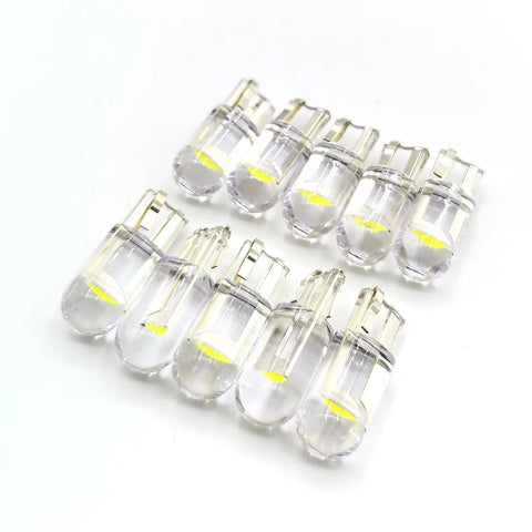 10x 2021 Newest W5W Led T10 Car Light COB Glass 6000K White Auto Automobiles License Plate Lamp Dome Read DRL Bulb Style 12V