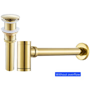 Bathroom Basin Sink Drain Stopper Kit Brass Bottle Trap Basin Sink Pop Up Drain with Waste Pipe