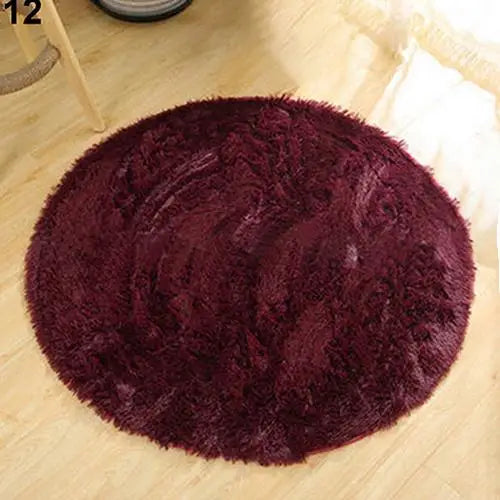 Home Solid Yoga Mat 40cm x 40cm Decor Soft Bath Bedroom Non-slip Floor Shower Rug Yoga Plush Round Mat