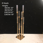 10 Heads Metal Candlestick Candelabra Candle Holders Stands Wedding Table Centerpieces Flower Vases Road Lead Party Decoration