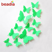 12pcs 3D PVC Butterfly New Qualified Wall Stickers for Curtain Living room Decoration Plastic Wall Stickers Plastic Posters