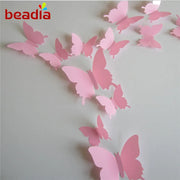 12pcs 3D PVC Butterfly New Qualified Wall Stickers for Curtain Living room Decoration Plastic Wall Stickers Plastic Posters