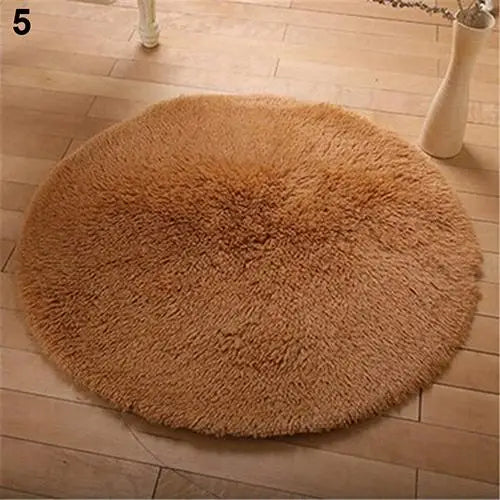 Home Solid Yoga Mat 40cm x 40cm Decor Soft Bath Bedroom Non-slip Floor Shower Rug Yoga Plush Round Mat