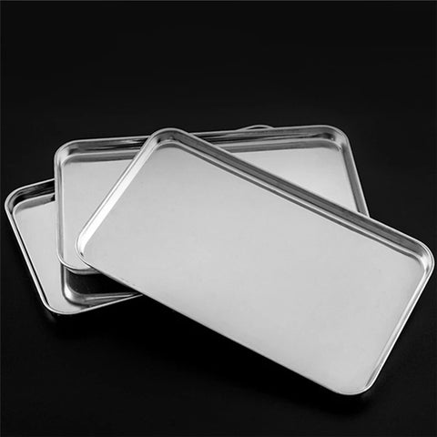 Rectangle Stainless Steel Tray Buffet Presentation Tray Metal Food Serving Plate Rice Noodle Pan Home Dishes Storage Organizer