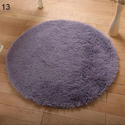 Home Solid Yoga Mat 40cm x 40cm Decor Soft Bath Bedroom Non-slip Floor Shower Rug Yoga Plush Round Mat