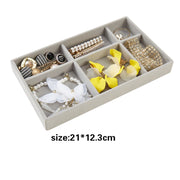 Jewelry Organizer Velvet Jewelry Storage Tray Display Ring Bracelet Necklace Storage Box Showcase Drawer Organizer Trays