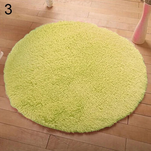 Home Solid Yoga Mat 40cm x 40cm Decor Soft Bath Bedroom Non-slip Floor Shower Rug Yoga Plush Round Mat