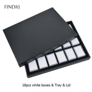 Transparent Loose Diamond Display Box White Foam Novel Pendant Gemstone Jewelry Storage Tray Gems Carrying Case Travel Organizer