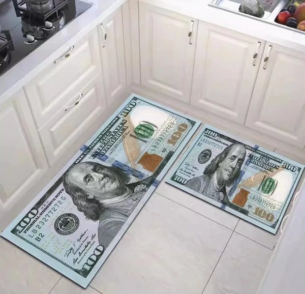 Euro Dollar Rug Bedroom Living Room Carpet Hallway Long Strip 3D Carpet Anti-slip Floor Mat Soft Kitchen Mat Home Room Decoratio