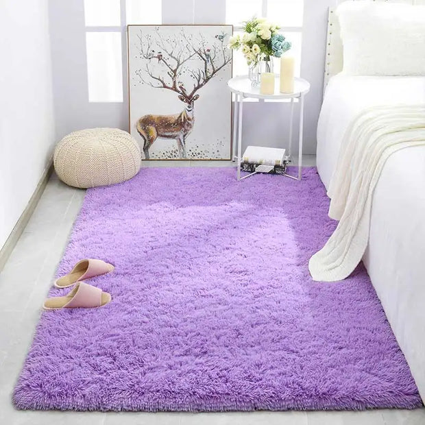 Pink Bedroom Carpet For Children's Room Cute Girls Floor Soft Mat Living Room Decoration White Fluffy Large Kids Bedside Rugs