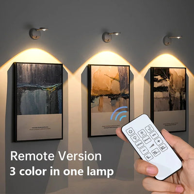 HPH USB Rechargeable Intelligent Human Sensing Wireless Wall Light Dimmable Led Spotlight For Lighting Paintings Pictures