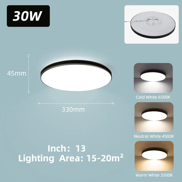 220V Led Ceiling Light Golden Bedroom Indoor Kitchen Lighting for Home Decor Dustproof Bathroom Led Lamp Golden Ceiling Lamps