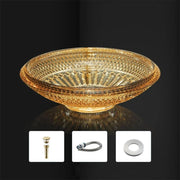 BW22-039 Washbasin Light Luxury Crystal Glass Transparent Wash Basin  Die Cast Art Hotel Bathroom Glass Countertop Basin Sink