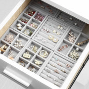 Hot Jewelry Organizer Velvet Jewelry Storage Tray Display Ring Bracelet Necklace Storage Box Showcase Drawer Organizer Trays