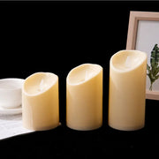 Pack of 3 Remote Control Moving Wick LED Decorative Candles , Battery Dancing Wedding Pillar Candles With Realistic Flame