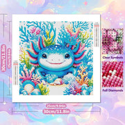 HUACAN 5D Diamond Painting Axolotl Salamander DIY Full Drill Diamond Embroidery Animal Mosaic Cartoon Craft Supplies Home Decor