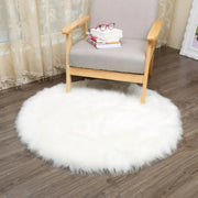 Ultra Soft Plush Round Rug Mat Fluffy White Carpet for Living Room Home Decor and Bedroomr Bedroom and Kids Room 30cm 50cm