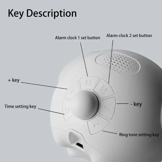 Multifunctional Expression Alarm Clock USB Rechargeable Night Light Child Voice Controlled Light for Thermometer Display