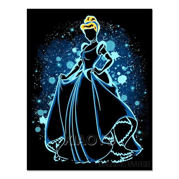 Disney 5D Diy Diamond Painting Kits Enchanted Eternal Girl Cartoon Princess Full Diamond Inlaid Mosaic Embroidery Wall Decor