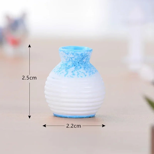 Resin Miniature Small Mouth Vase Diy Craft Accessory Home Garden Decoration Accessories Home Decoration Fine-cut Vase Ornament