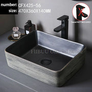 Ceramic Bathroom Vessel Sink Bowl Above Counter Art Single Sink Drain Lavatory Wash Hand Basin Household Countertop Wash Basin