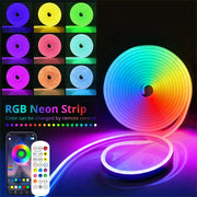 Neon LED Strip Lights 12-24V 84LEDs/M Silicone Neon Rope Light Bluetooth Music Sync RGB IP67 Waterproof Light Strip 5-10M