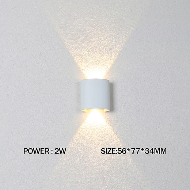 2W 4W 6W 8W 10W 12W  LED Wall Light Outdoor Waterproof Modern Nordic style Indoor Wall Lamps Living Room Porch Garden Lamp