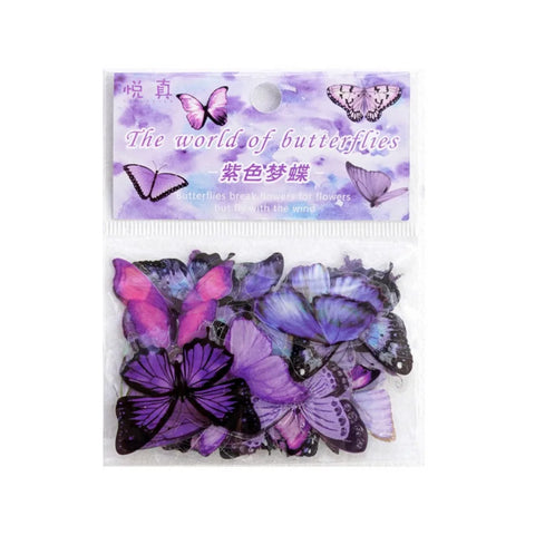 40Pcs/Pack Butterfly Series Stickers Art Collage Junk Journal DIY Scrapbooking PET Waterproof Craft Aesthetics Stickers Decor