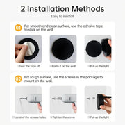 HPH USB Rechargeable Intelligent Human Sensing Wireless Wall Light Dimmable Led Spotlight For Lighting Paintings Pictures