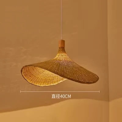 ZK30 Bamboo Weaving Chandelier Lamp 60/50/40cm Hanging LED Ceiling Light Pendant Lamp Fixtures Rattan Woven Home Bedroom Decors