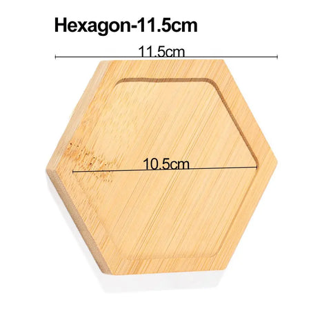 Multi Bamboo Tray Wood Saucer Flower Pot Tray Cup Pad Coaster Plate Kitchen Decorative Plate Creative Coaster Coffee Cup Mat