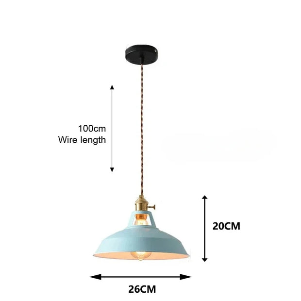 Pendant Lights Retro Industrial Colorful Restaurant Kitchen Home Ceiling Lamps Vintage Hanging Lights Lampshade Decorative Lamps